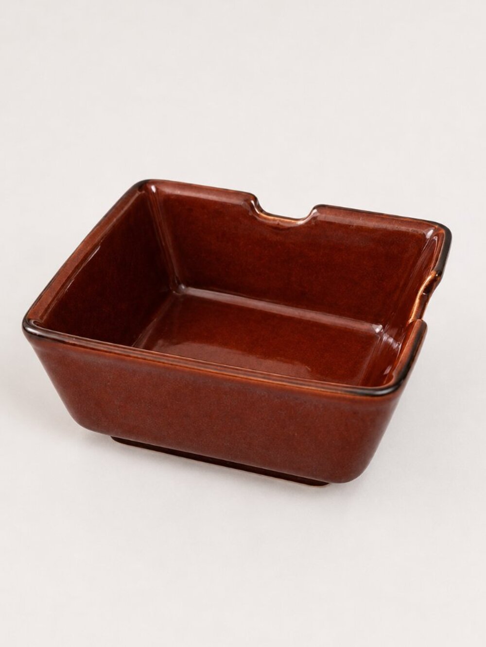 Vintage Pottery Barn Brown Ceramic Noodle Bowl 6” Square Ramen Dish Japan